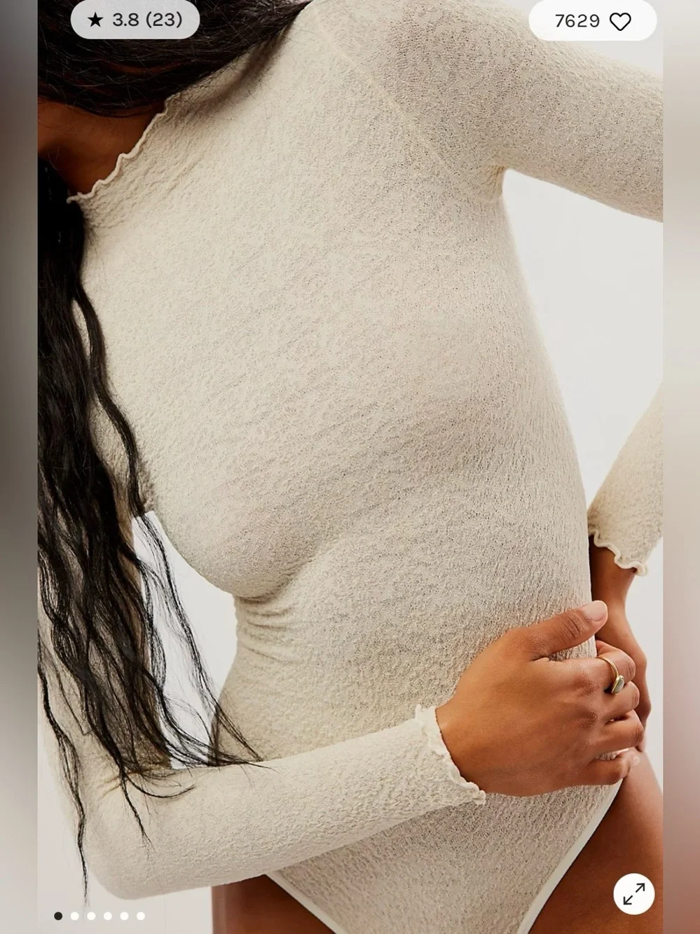 Free People Mara Mock Neck Bodysuit XS/S